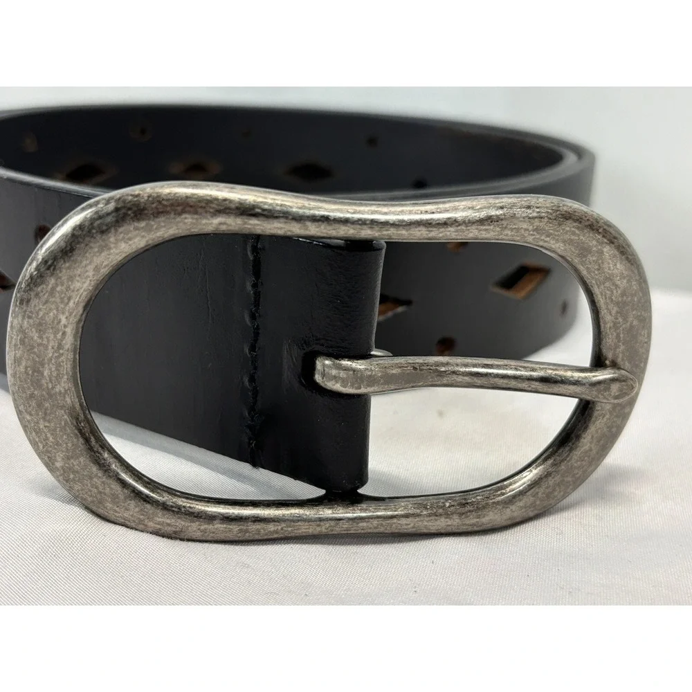 Unbranded Leather Cutout Belt Unisex Sz Medium 31